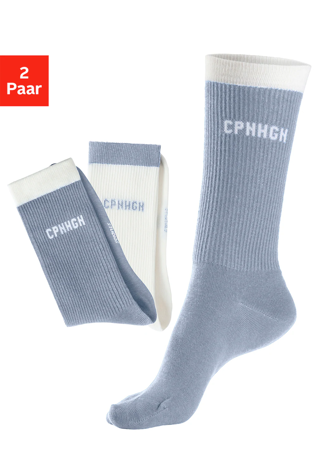 Copenhagen Studios Tennissocken, (Packung, 2 Paar), mit kontrastfarbenem Bu günstig online kaufen
