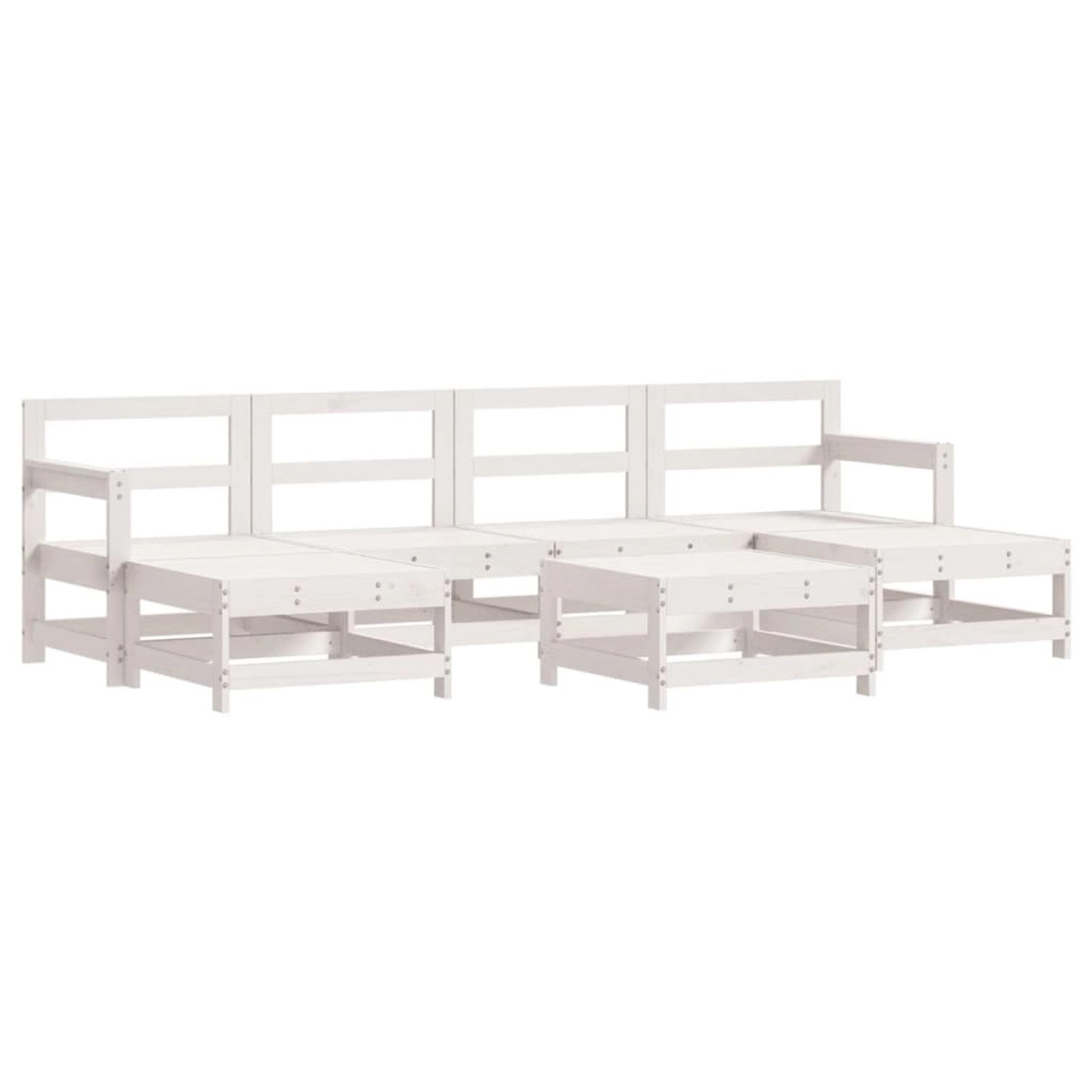 vidaXL 7-Tlg Garten-Lounge-Set Weiß Massivholz Kiefer 3186376 günstig online kaufen
