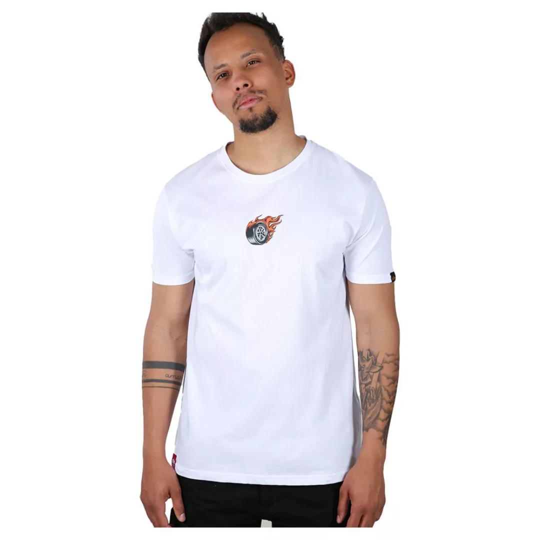 Alpha Industries Hot Wheels Back Print Kurzärmeliges T-shirt M White günstig online kaufen