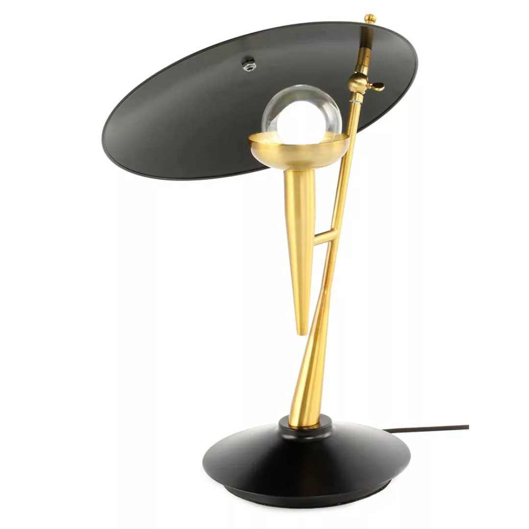 Tischlampe in Goldfarben und Schwarz Metall günstig online kaufen
