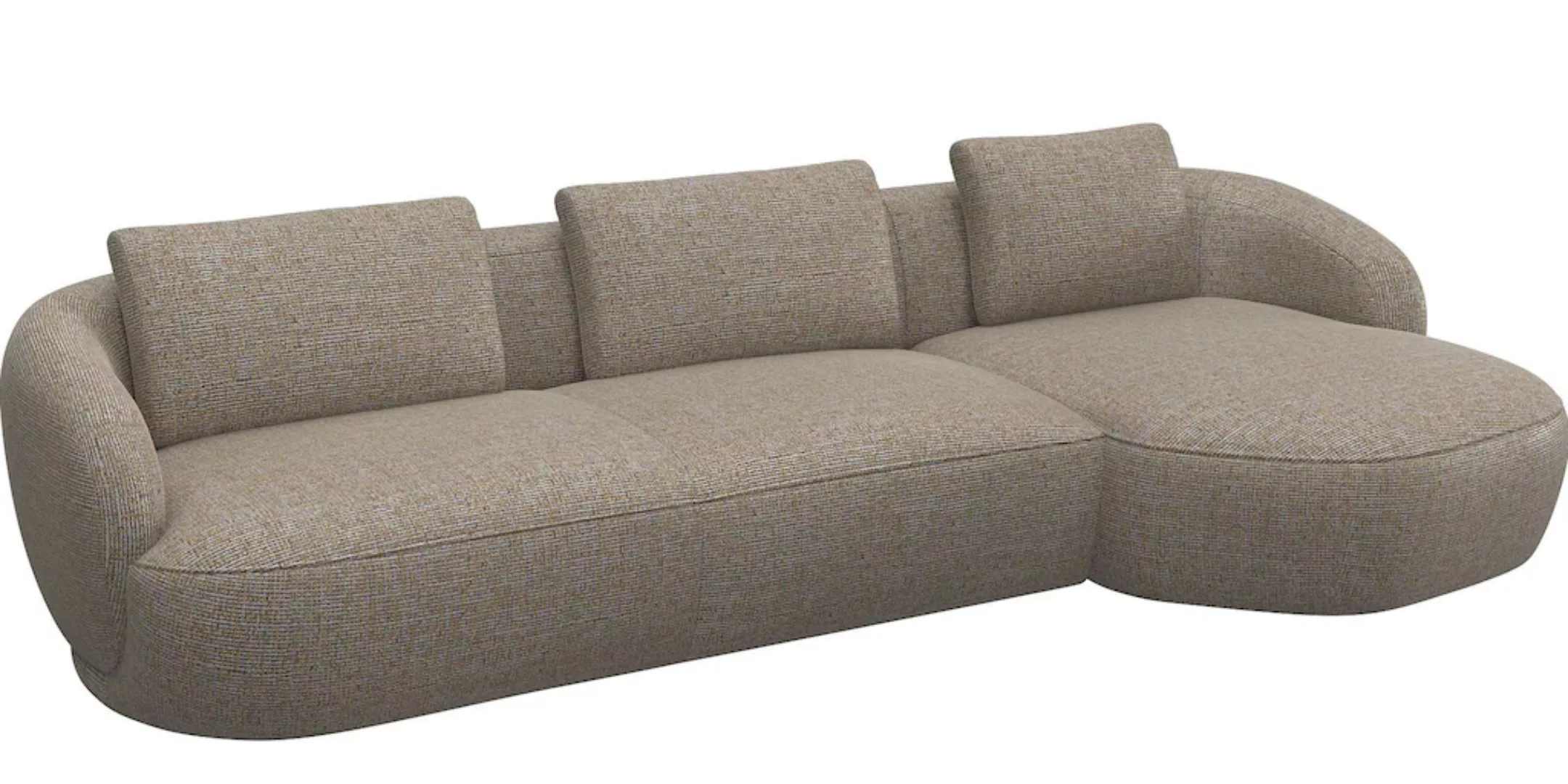 FLEXLUX Wohnlandschaft "Torino, rund, L-Form, Sofa-Ecke mit Recamiere, Long günstig online kaufen