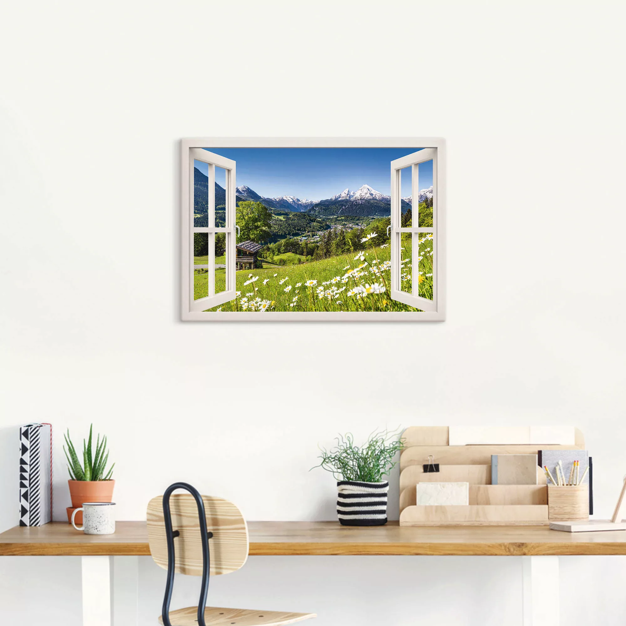 Artland Wandbild "Fensterblick Bayerischen Alpen", Berge, (1 St.) günstig online kaufen