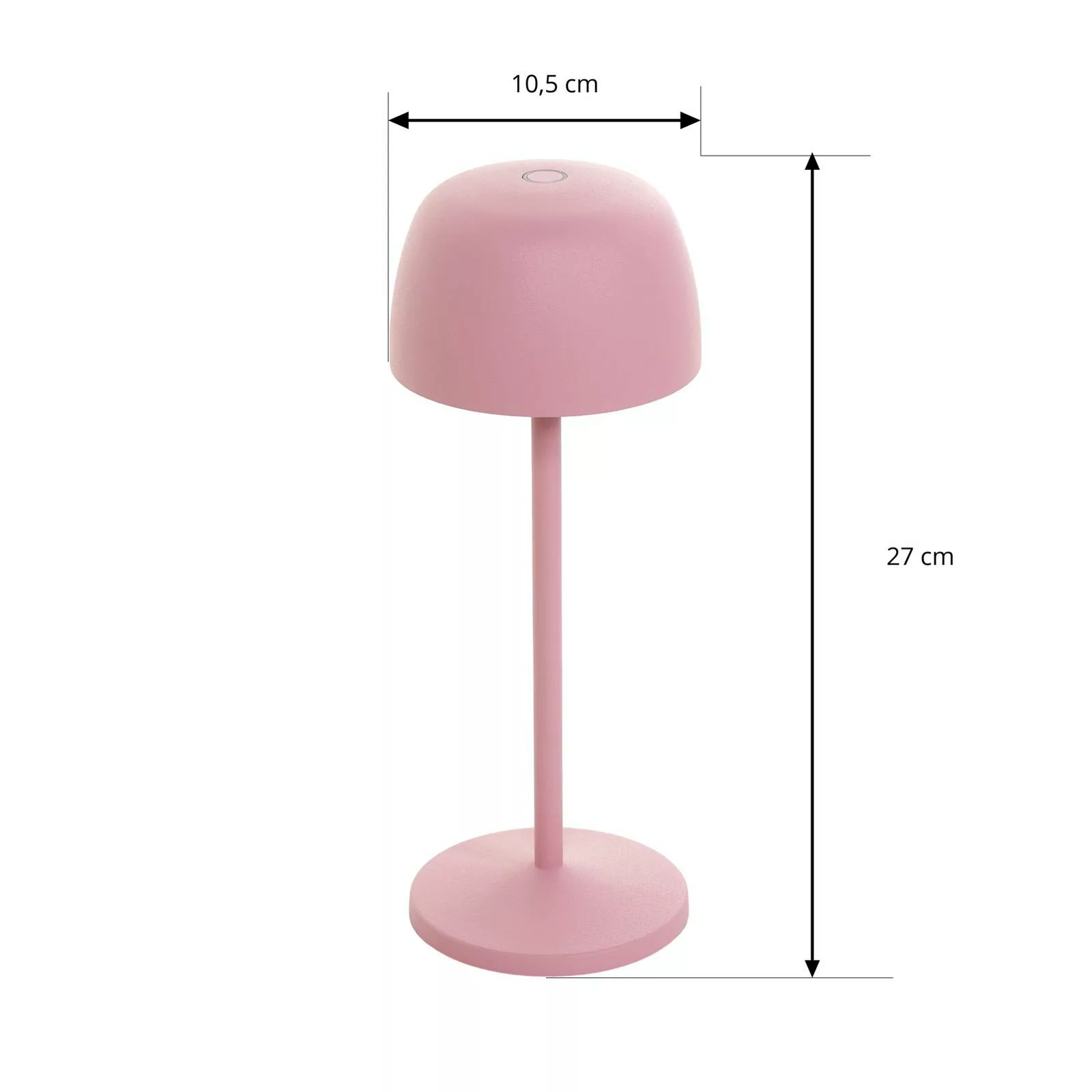Lindby LED-Akku-Tischleuchte Arietty, pink, Alu, Ø 10,5 cm günstig online kaufen