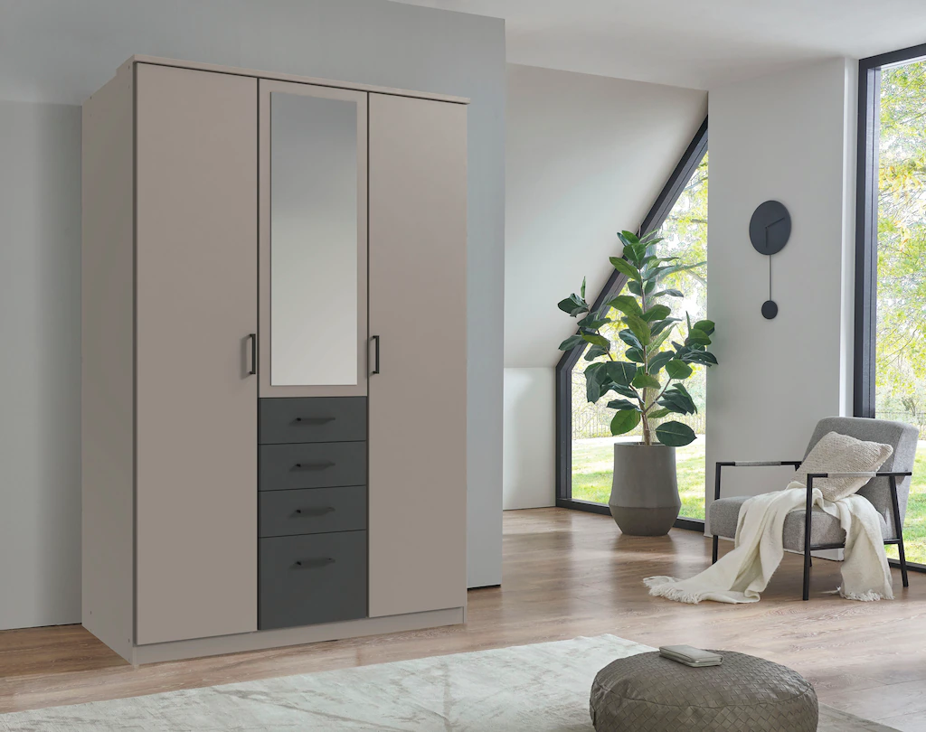Wimex Kleiderschrank "Cottbus, in weiß oder grau modern kombiniert mit grap günstig online kaufen