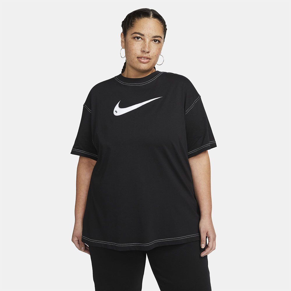 Nike Sportswear Swoosh Kurzärmeliges T-shirt S Black / Black / White / Whit günstig online kaufen
