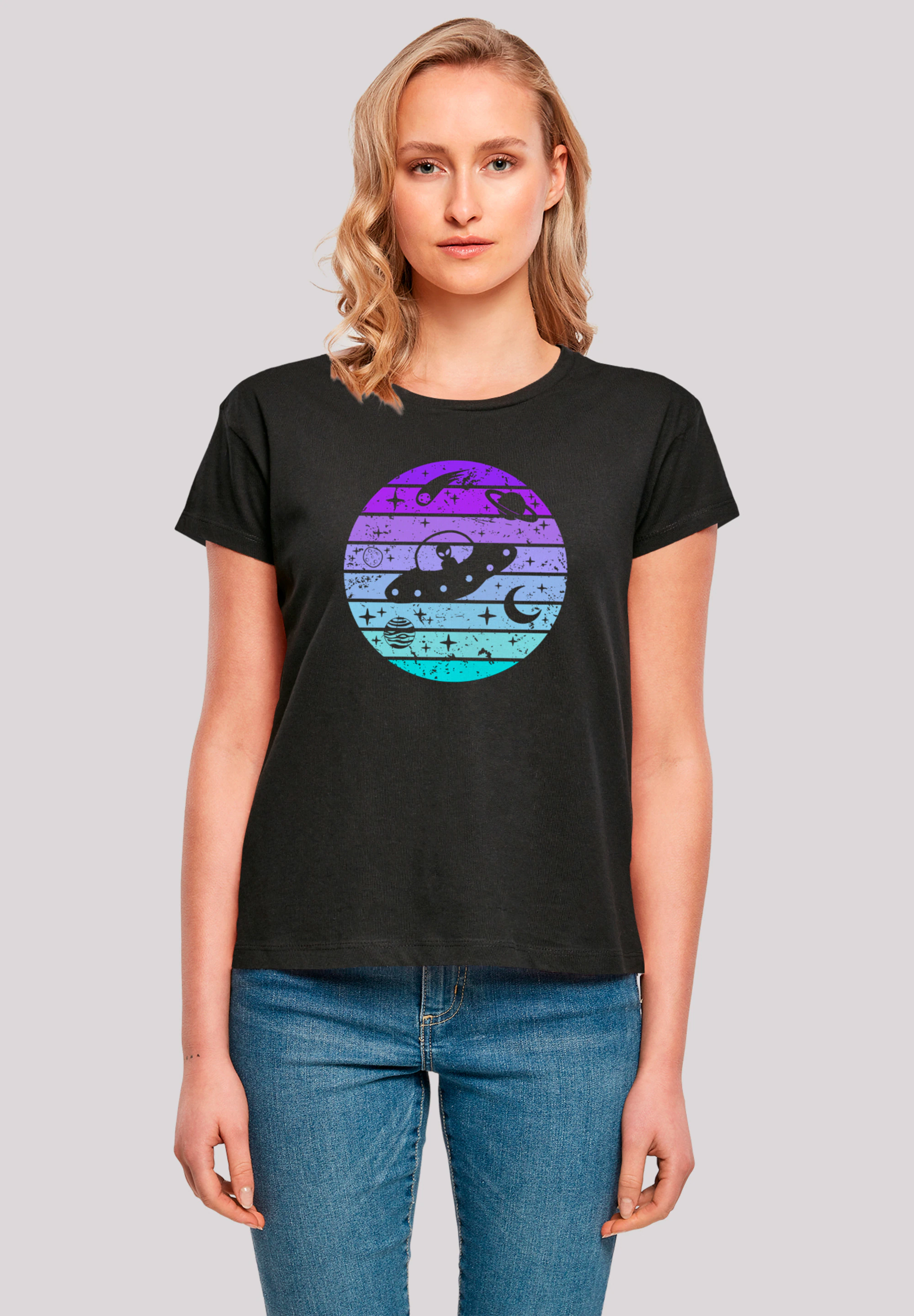 F4NT4STIC T-Shirt "Retro Alien Weltraum Sonnenuntergang", Premium Qualität günstig online kaufen