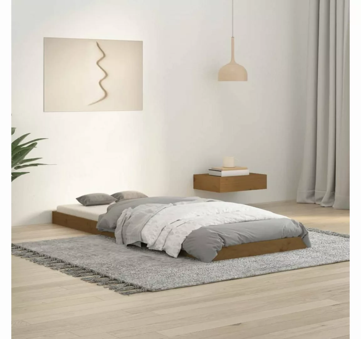 vidaXL Bett Massivholzbett Honigbraun 75x190 cm Kiefer günstig online kaufen