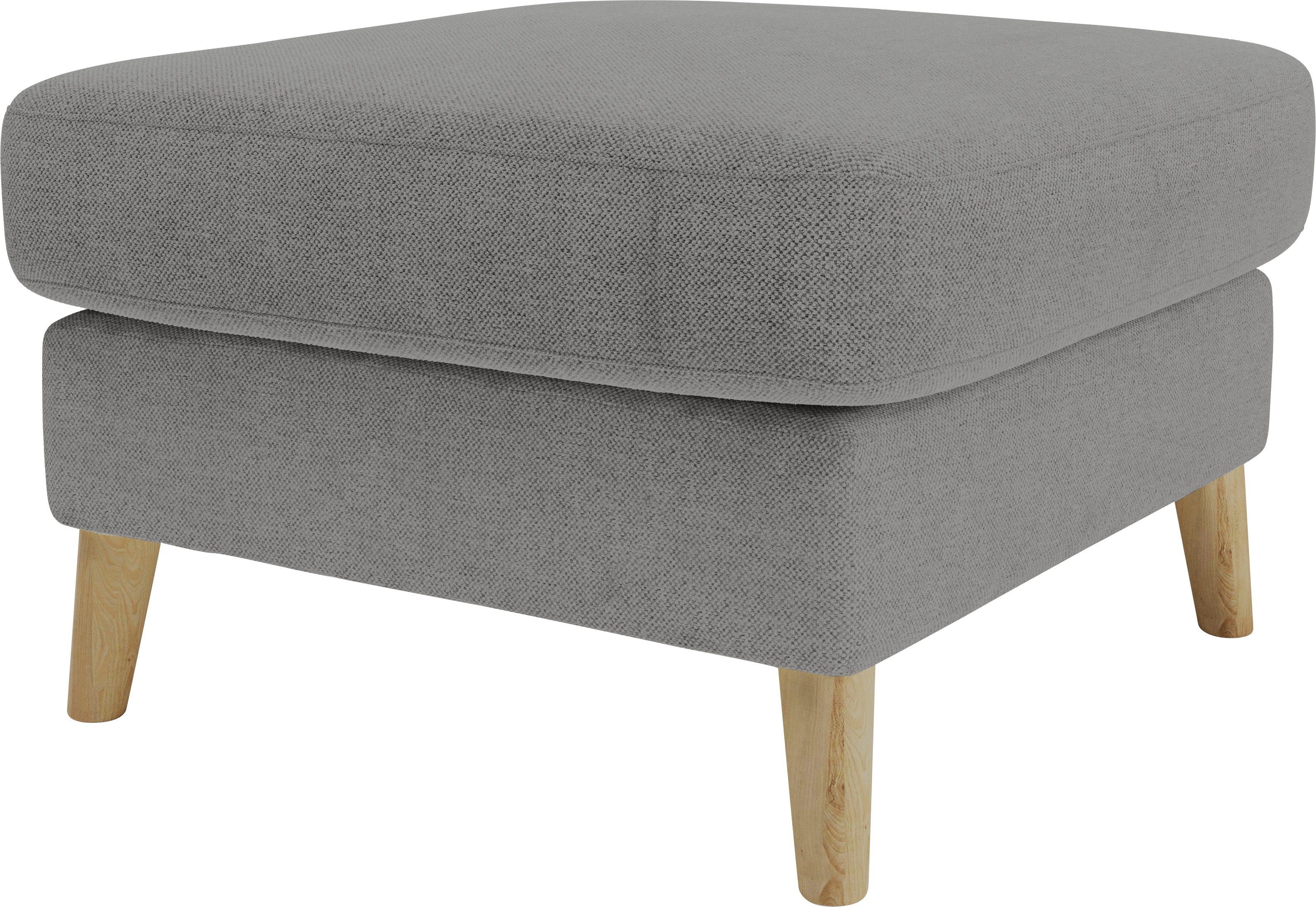 Home affaire Polsterhocker "MARSEILLE", Massivholzbeine Eiche, Landhausstil günstig online kaufen