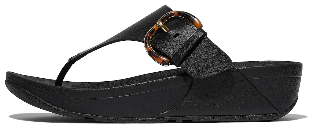 Fitflop Zehentrenner "LULU RESIN-BUCKLE LEATHER TOE-POST SANDALS", Pantolet günstig online kaufen