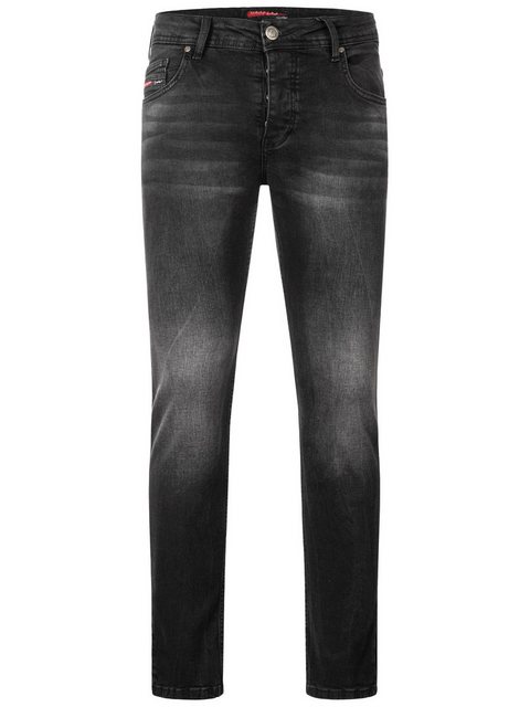 Lorenzo Loren Regular-fit-Jeans Herren Jeans Stretch Dunkelgrau LL-4004 günstig online kaufen