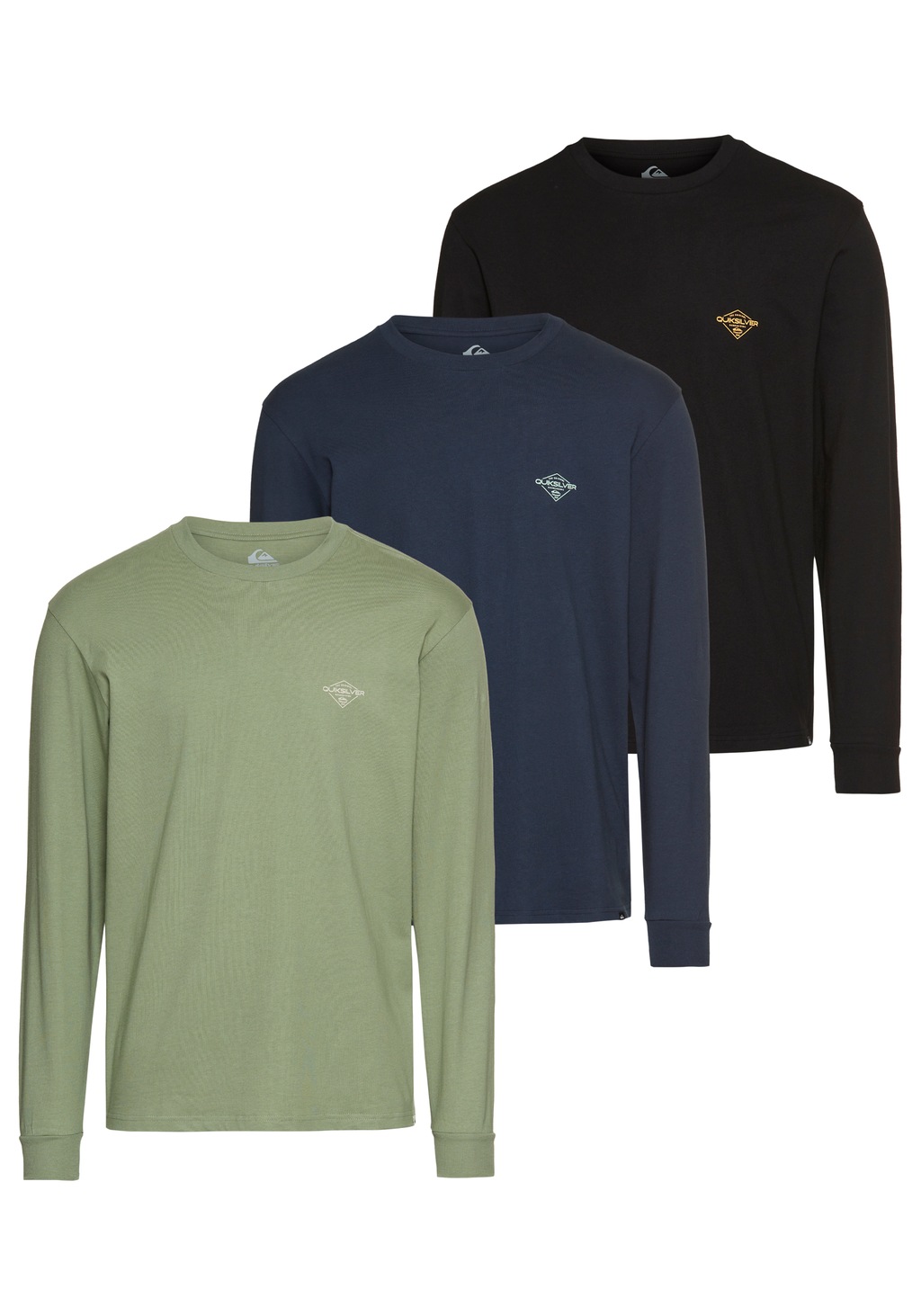 Quiksilver Langarmshirt "DIAMONDS BEST LS TEE PACK3 YM", (2 tlg.) günstig online kaufen