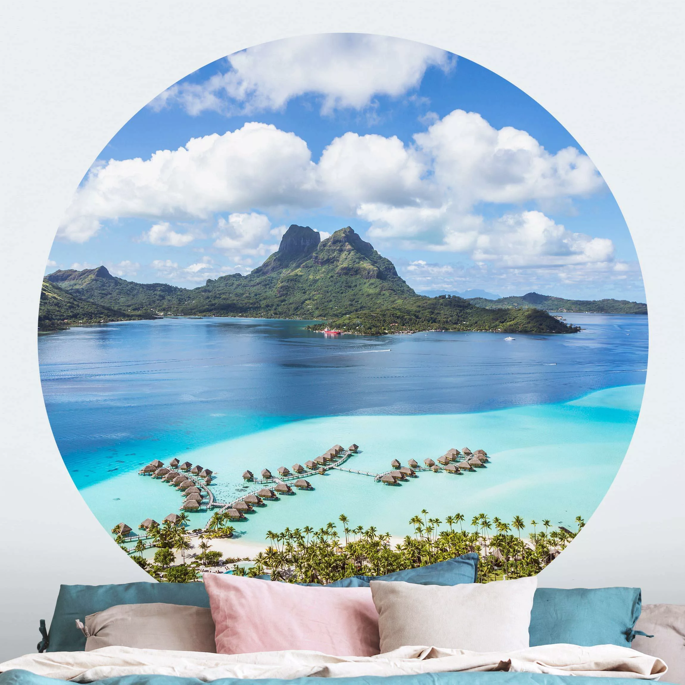 Runde Tapete selbstklebend Inselparadies II günstig online kaufen