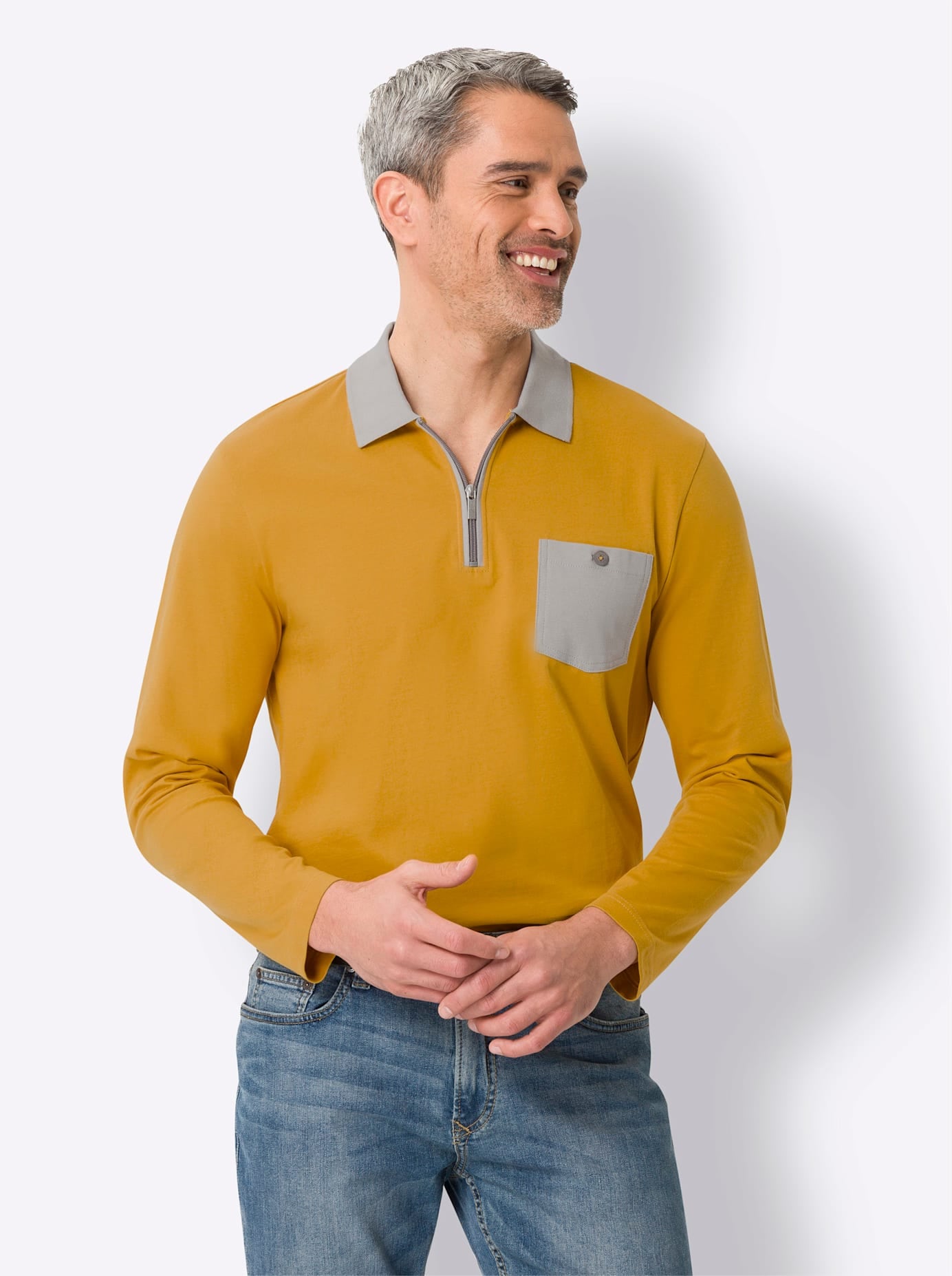 Classic Poloshirt "Langarm-Poloshirt", (1 tlg.) günstig online kaufen