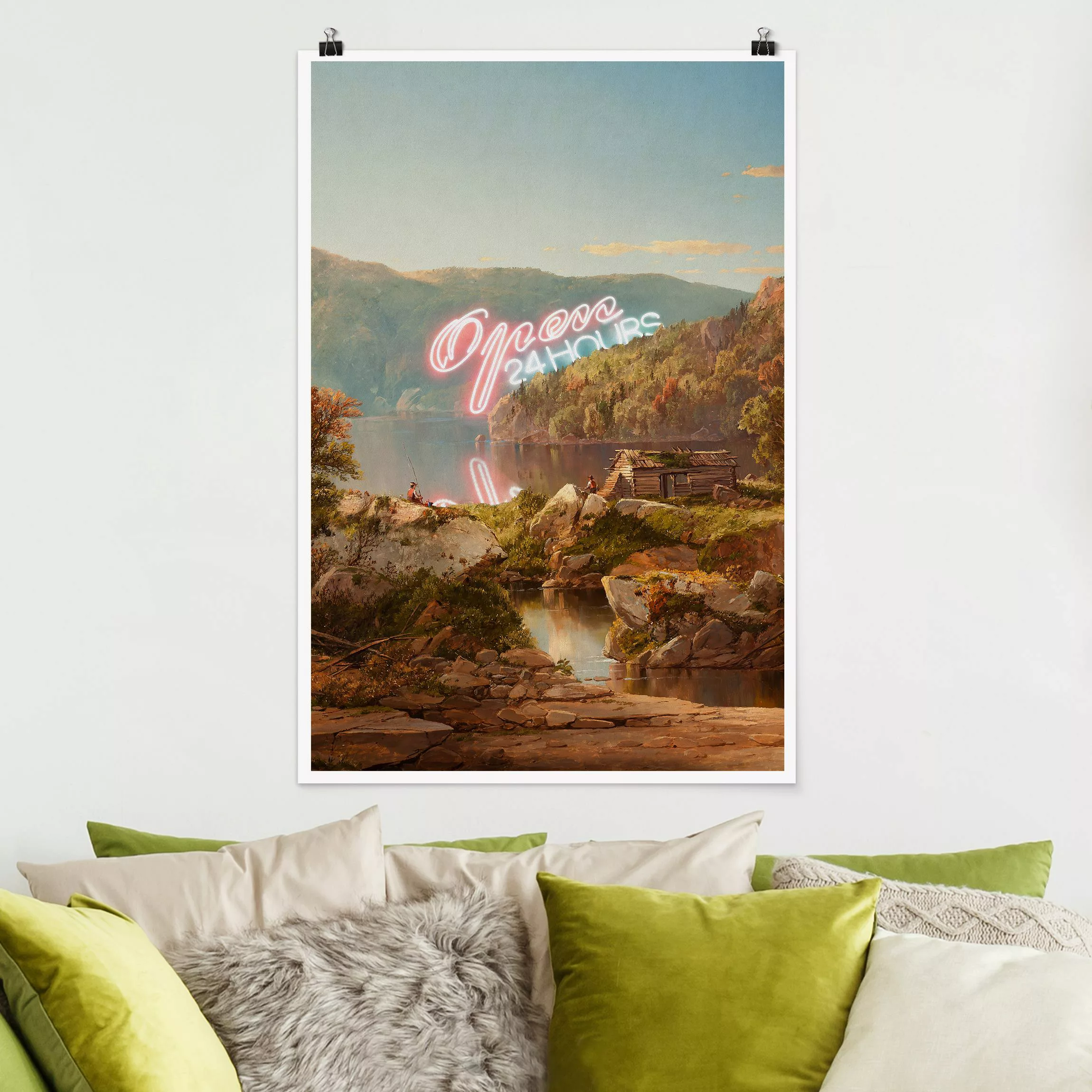 Poster Kunstdruck - Hochformat Open 24 Hours günstig online kaufen