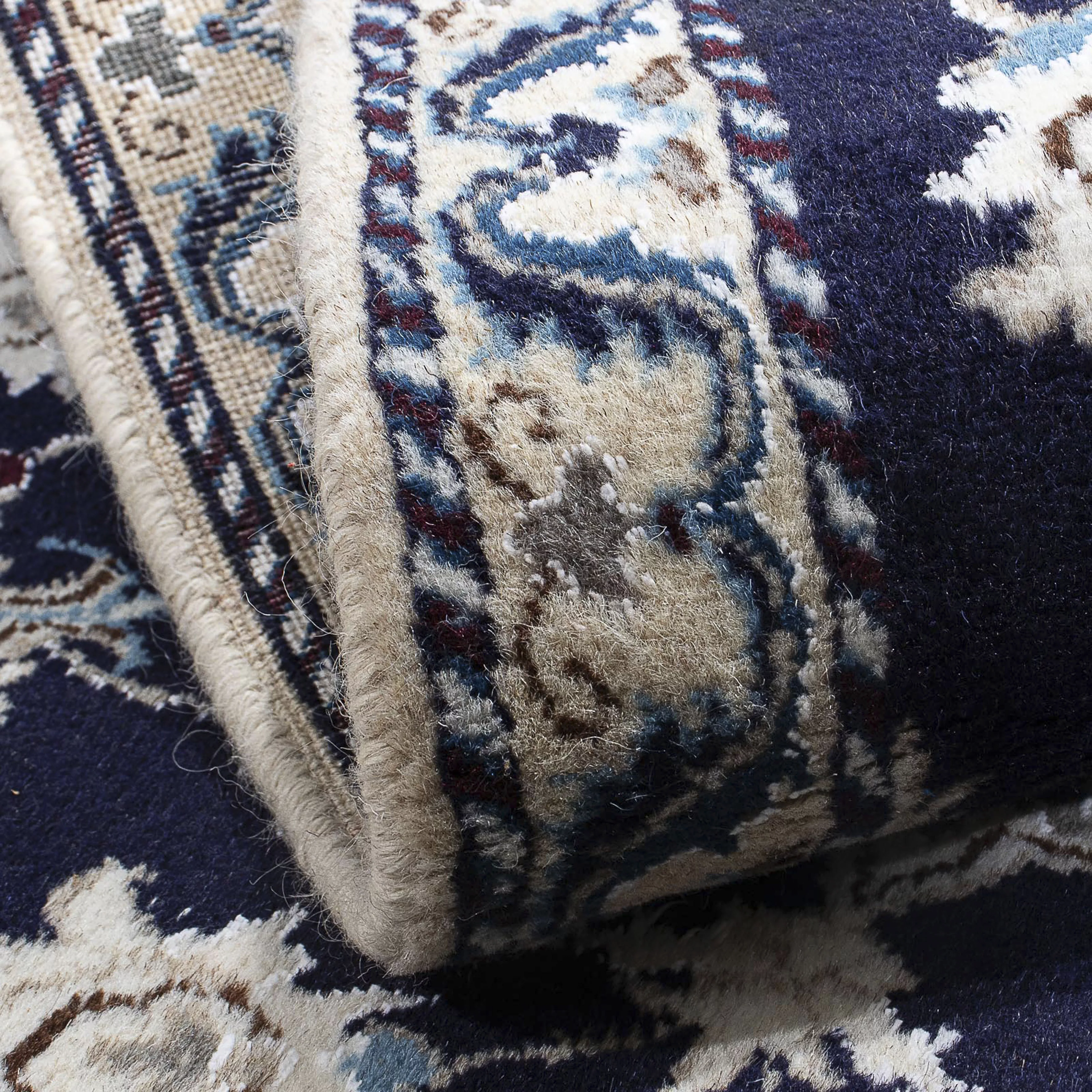 morgenland Orientteppich »Perser - Nain - 137 x 89 cm - dunkelblau«, rechte günstig online kaufen