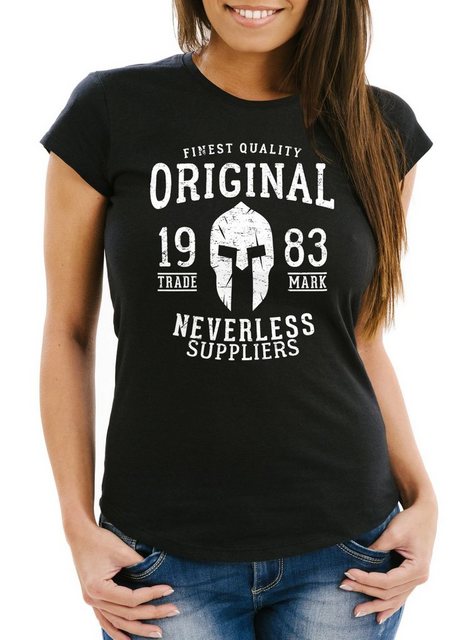 Neverless Print-Shirt Damen T-Shirt Original Gladiator Sparta Helm Athletic günstig online kaufen