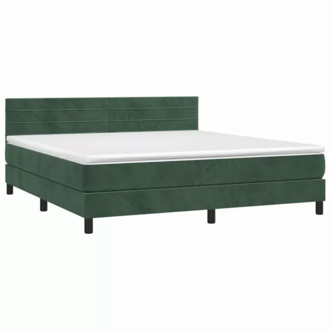 vidaXL Boxspringbett Bett Boxspringbett mit Matratze & LED Samt (160 x 200 günstig online kaufen