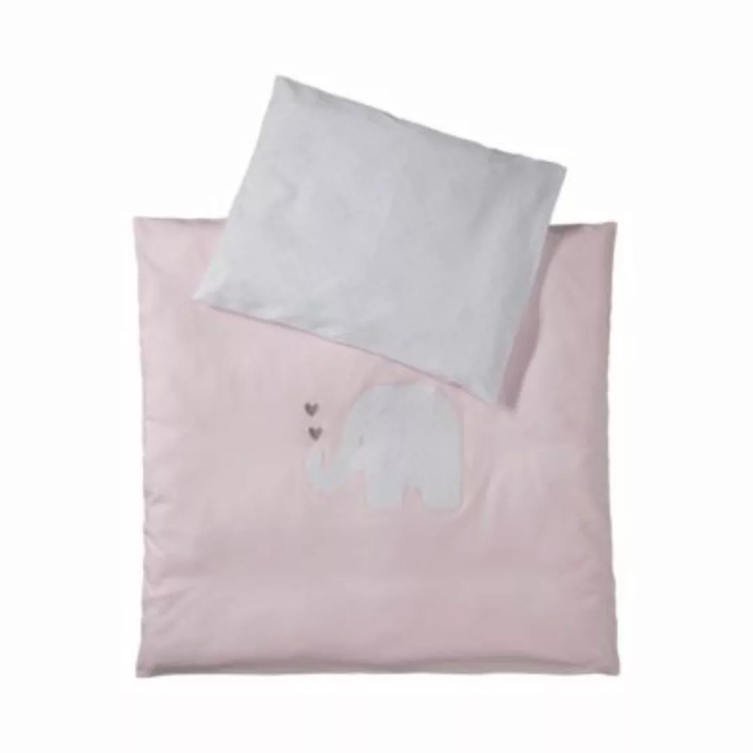 bornino Jersey-Bettwäsche Elefant 35x40 / 80x80 cm rosa Gr. one size günstig online kaufen