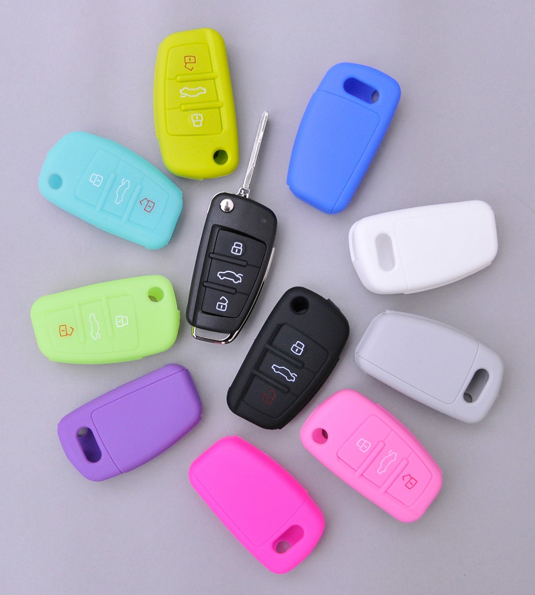 mt-key Schlüsseltasche Autoschlüssel Softcase Silikon Schutzhülle günstig online kaufen