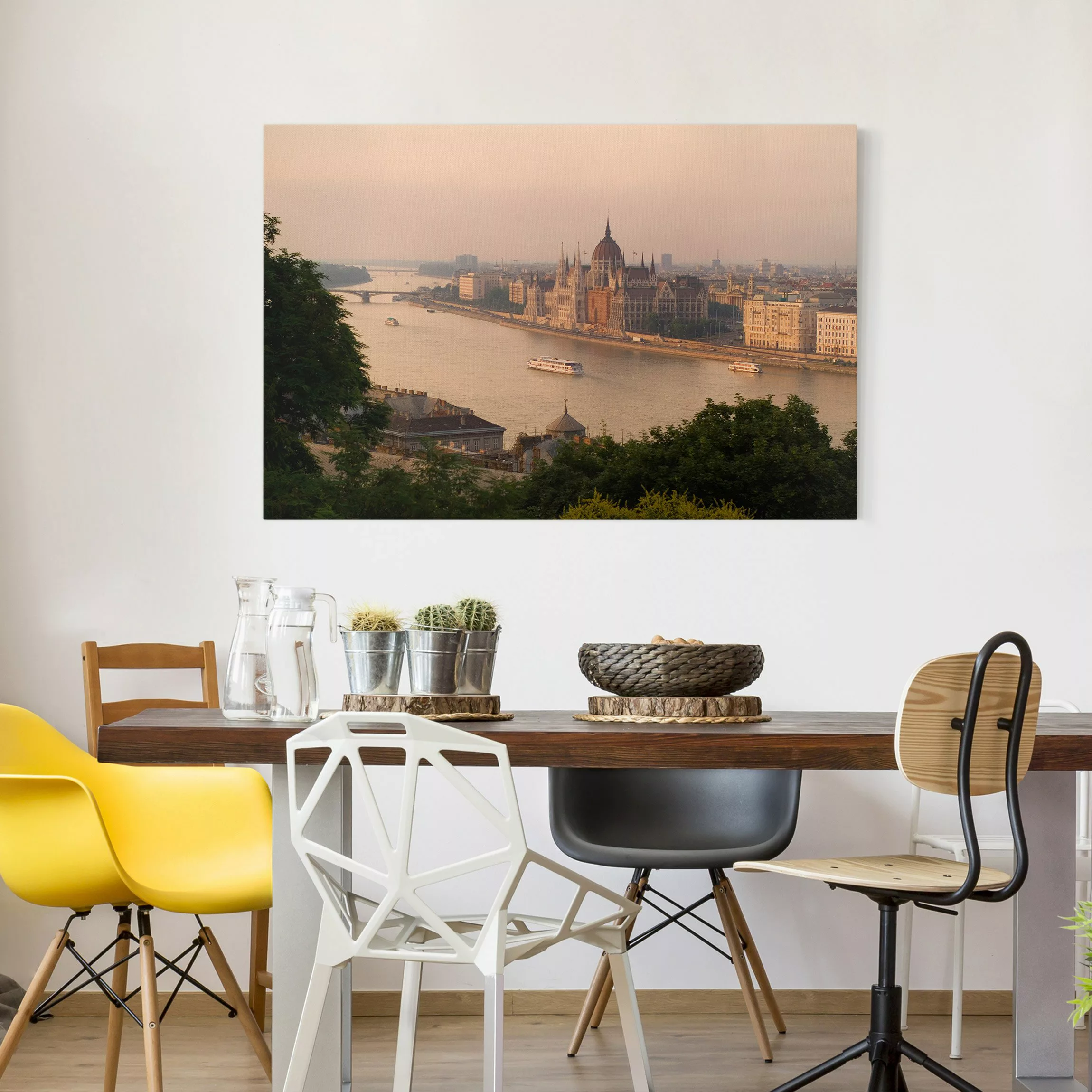 Leinwandbild Architektur & Skyline - Querformat Budapest Skyline günstig online kaufen
