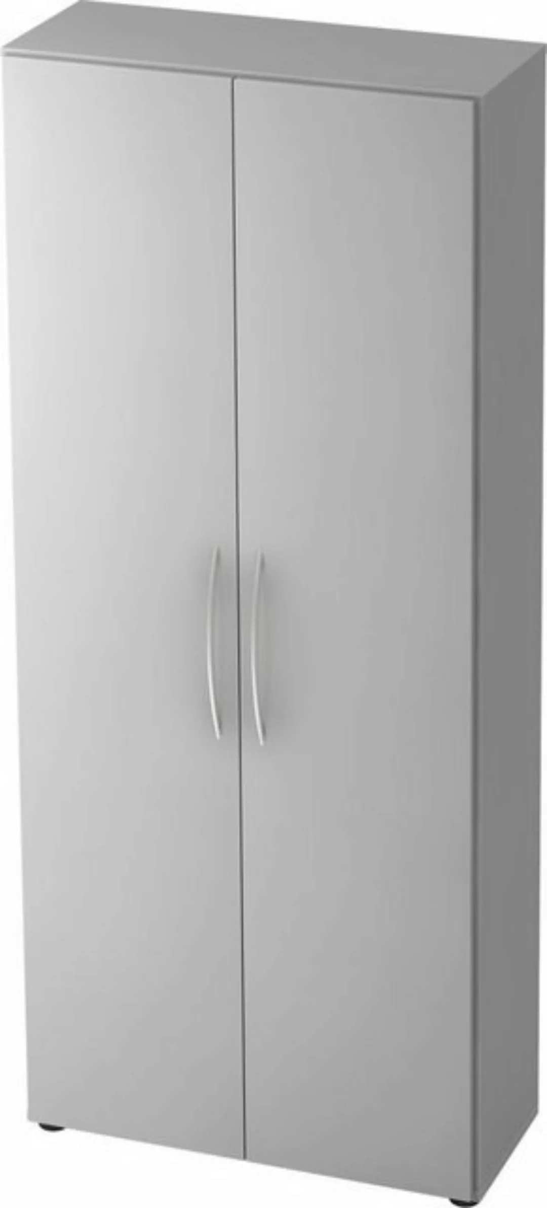 Aktenschrank Schrank Basic 5 OH BxTxH 80x33x188cm Griff BM Grau/Grau günstig online kaufen