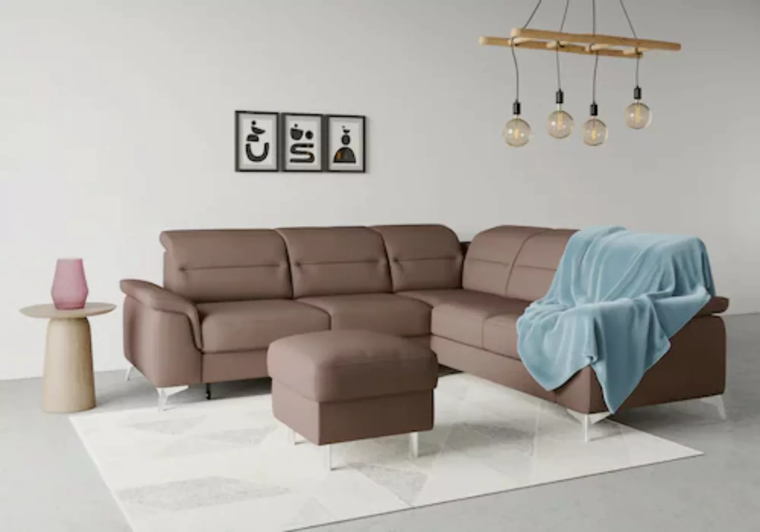 sit&more Ecksofa Sinatra L-Form, optional mit Kopfteilverstellung und Armte günstig online kaufen