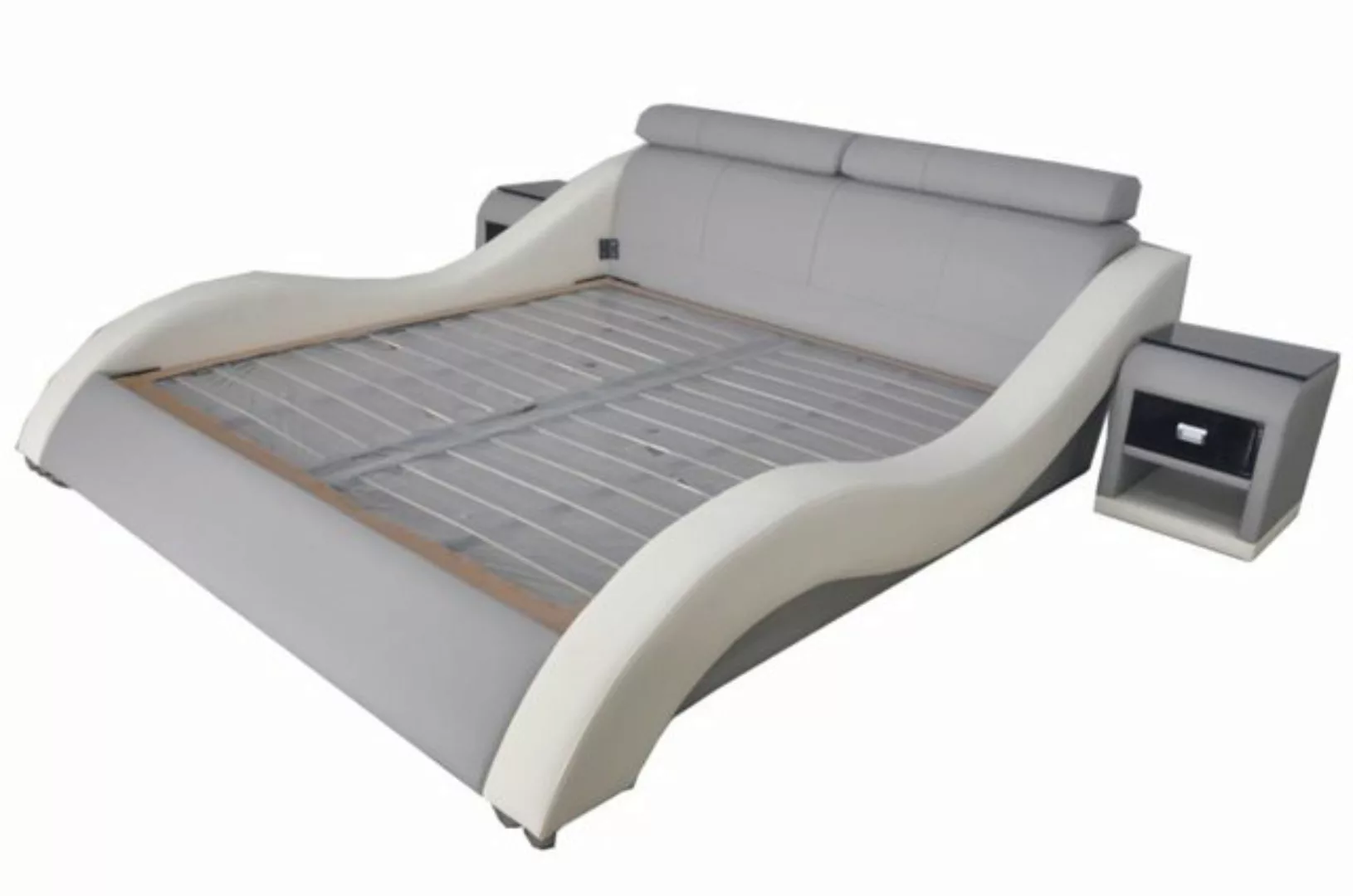 JVmoebel Bett Doppel Luxus Design Leder Bett Polster Betten Moderne Multifu günstig online kaufen