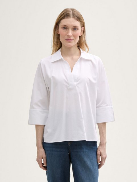 TOM TAILOR Langarmbluse Loose Fit Bluse mit Kragen günstig online kaufen