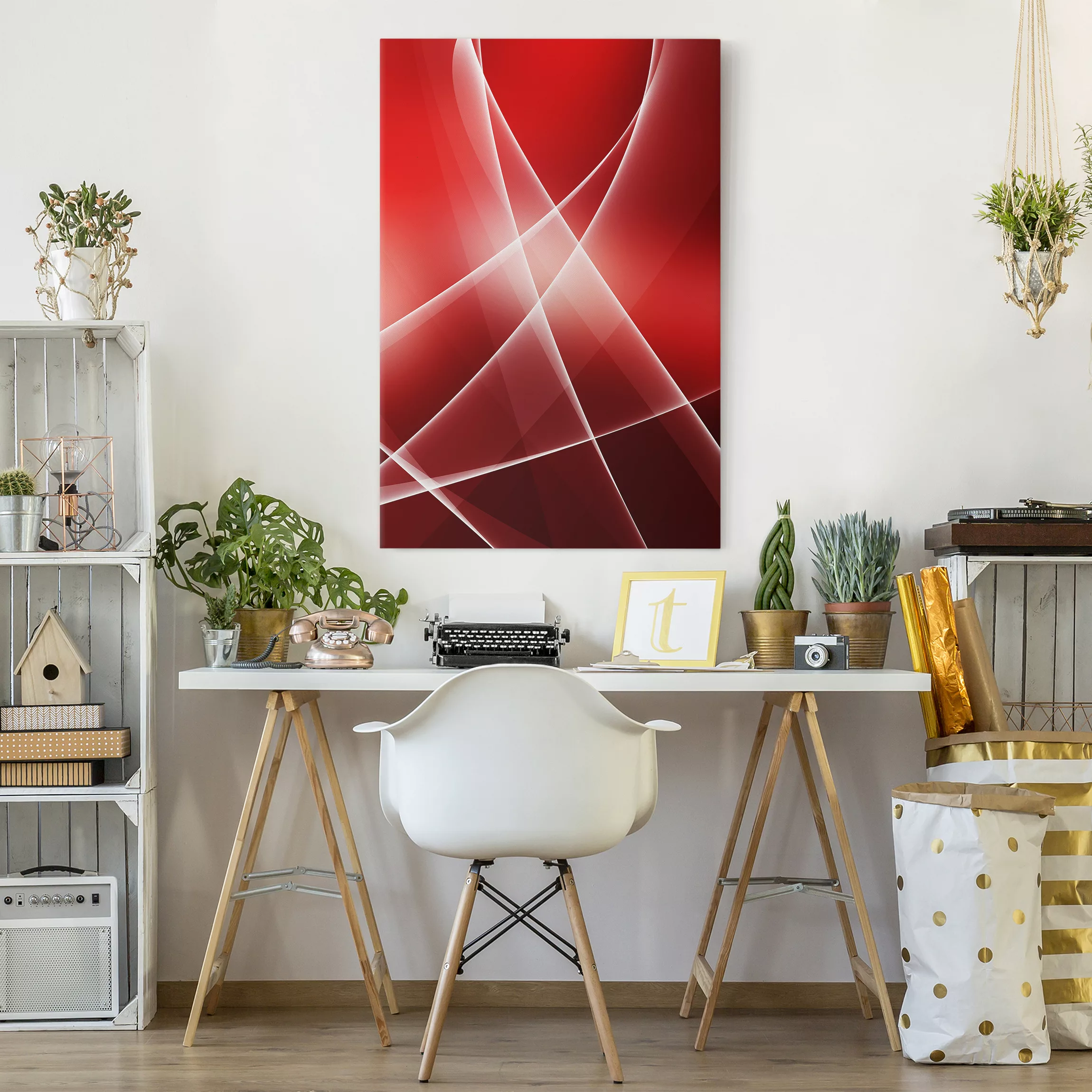 Leinwandbild Abstrakt - Hochformat Red Reflection günstig online kaufen