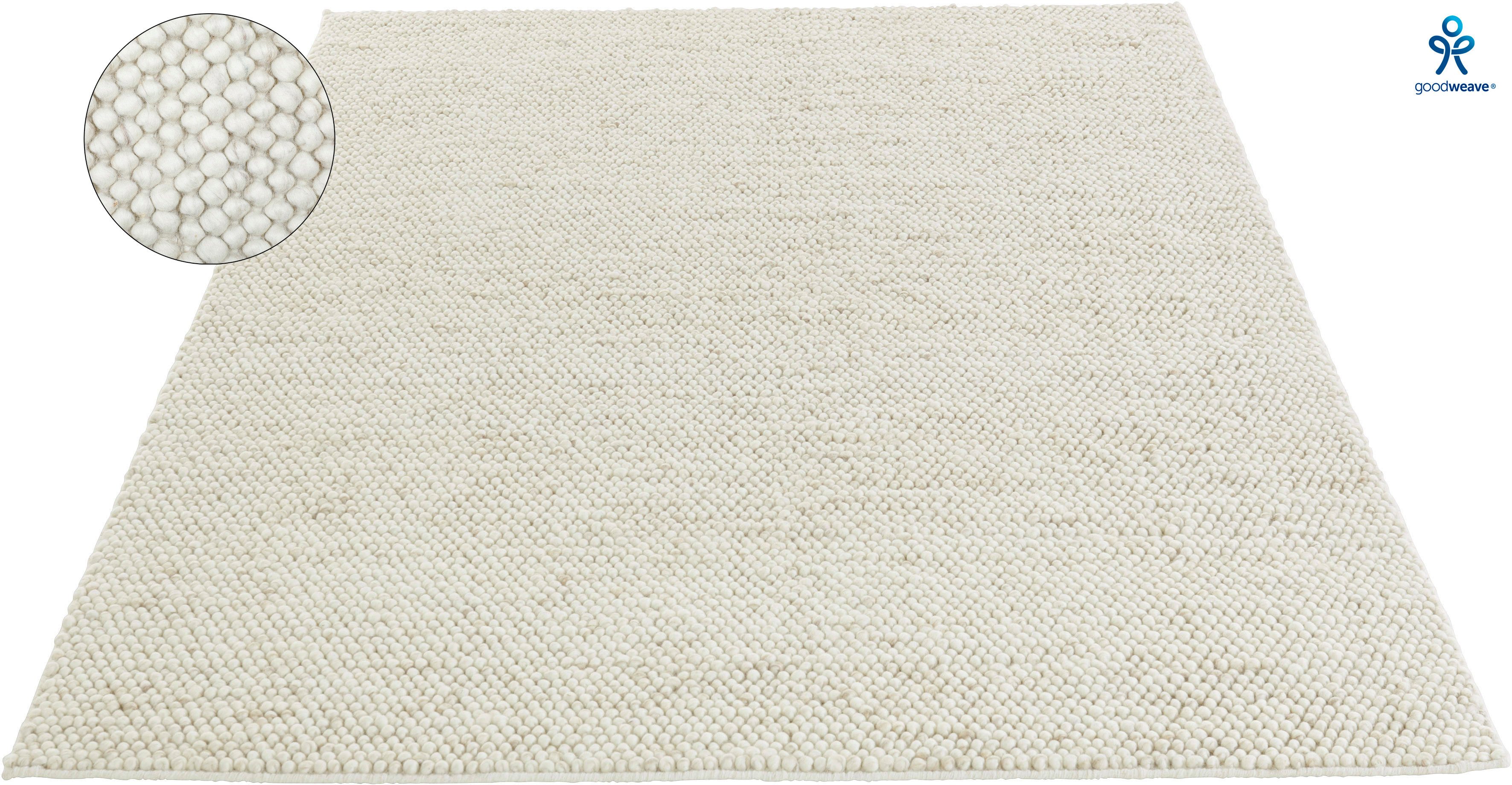 my home Wollteppich »Wolly, Wolle«, rechteckig, 14 mm Höhe, handgewebt, Han günstig online kaufen