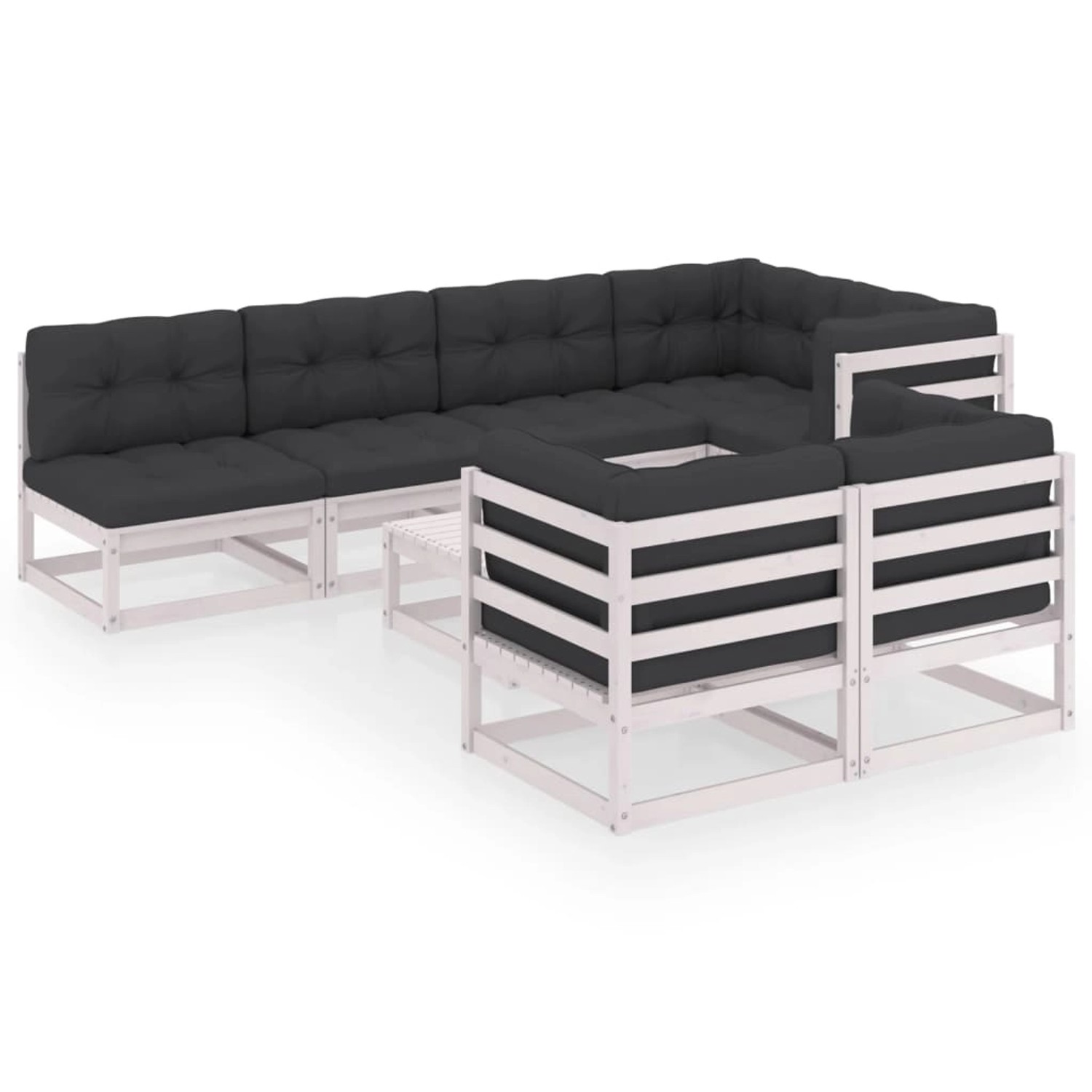 8-tlg. Garten-lounge-set Mit Kissen Kiefer Massivholz günstig online kaufen