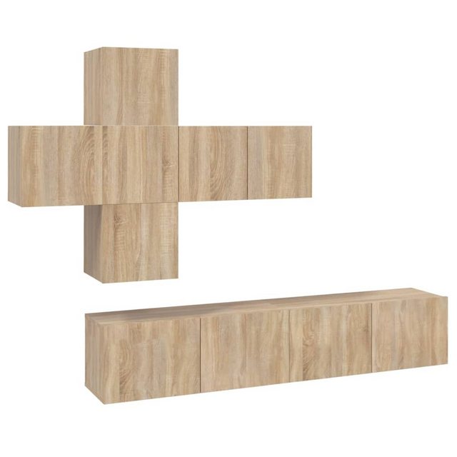 vidaXL TV-Schrank 7-tlg. TV-Schrank-Set Sonoma-Eiche Holzwerkstoff (7-St) günstig online kaufen