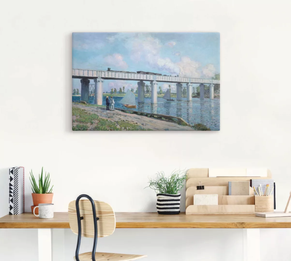 Artland Leinwandbild "Die Eisenbahnbrücke von Argenteuil.", Brücken, (1 St. günstig online kaufen