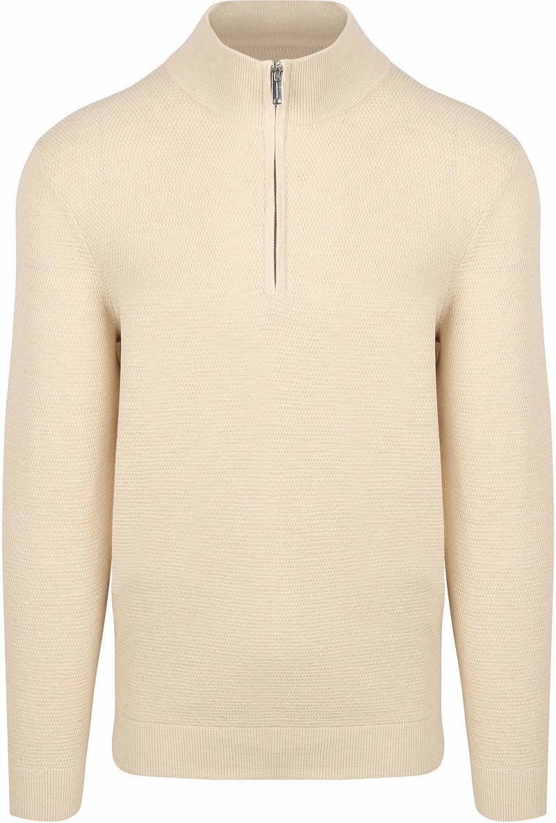 Profuomo Half Zip Pullover Structure Beige - Größe XXL günstig online kaufen