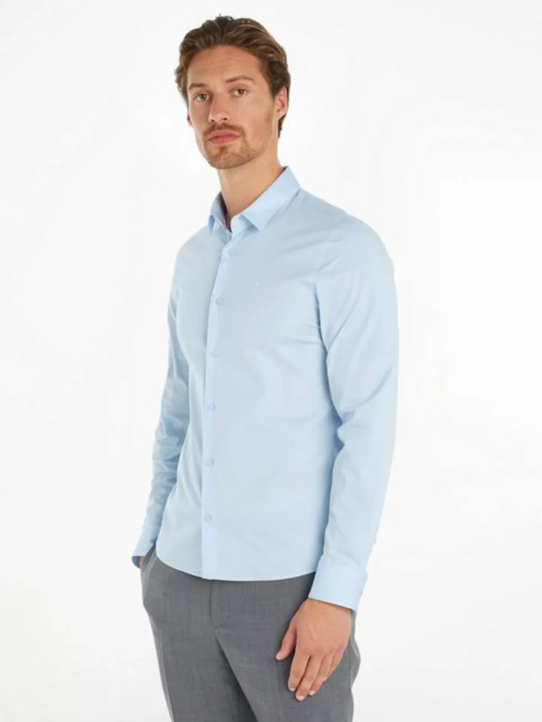 Calvin Klein Businesshemd STRETCH POPLIN SLIM SHIRT mit Calvin Klein Logo a günstig online kaufen