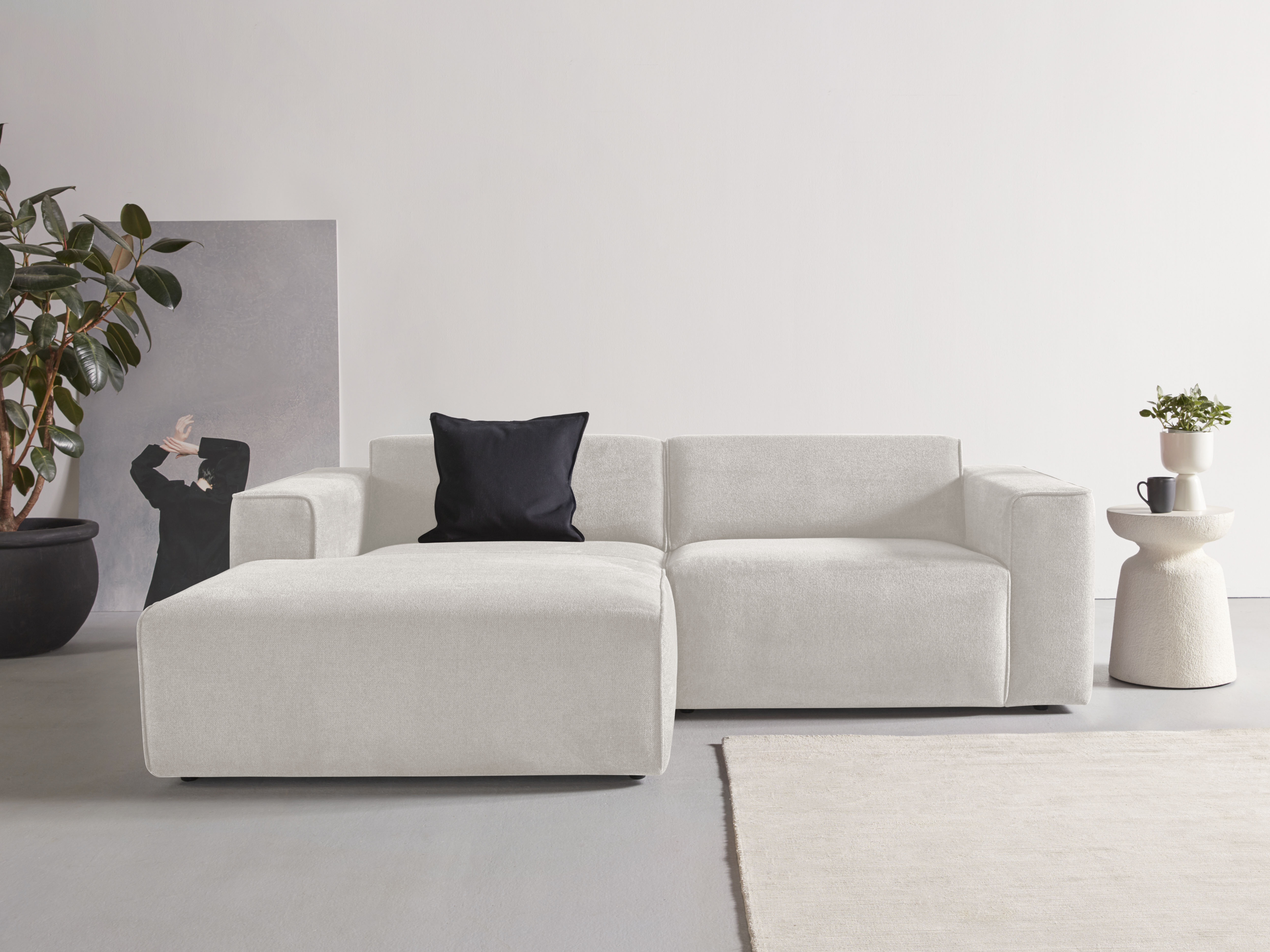 andas Ecksofa "Noord mit Kedernaht, Breite 234 cm", Cord, Struktur, Webstof günstig online kaufen