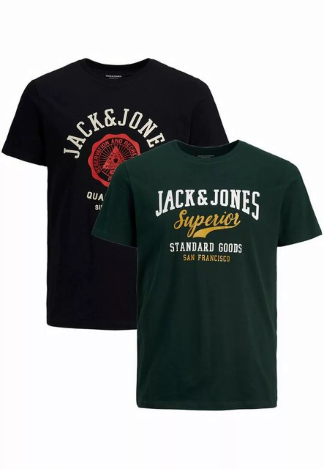 Jack & Jones T-Shirt 2-er Stück Pack Logo T-Shirts Rundhals Shirt JJELOGO ( günstig online kaufen