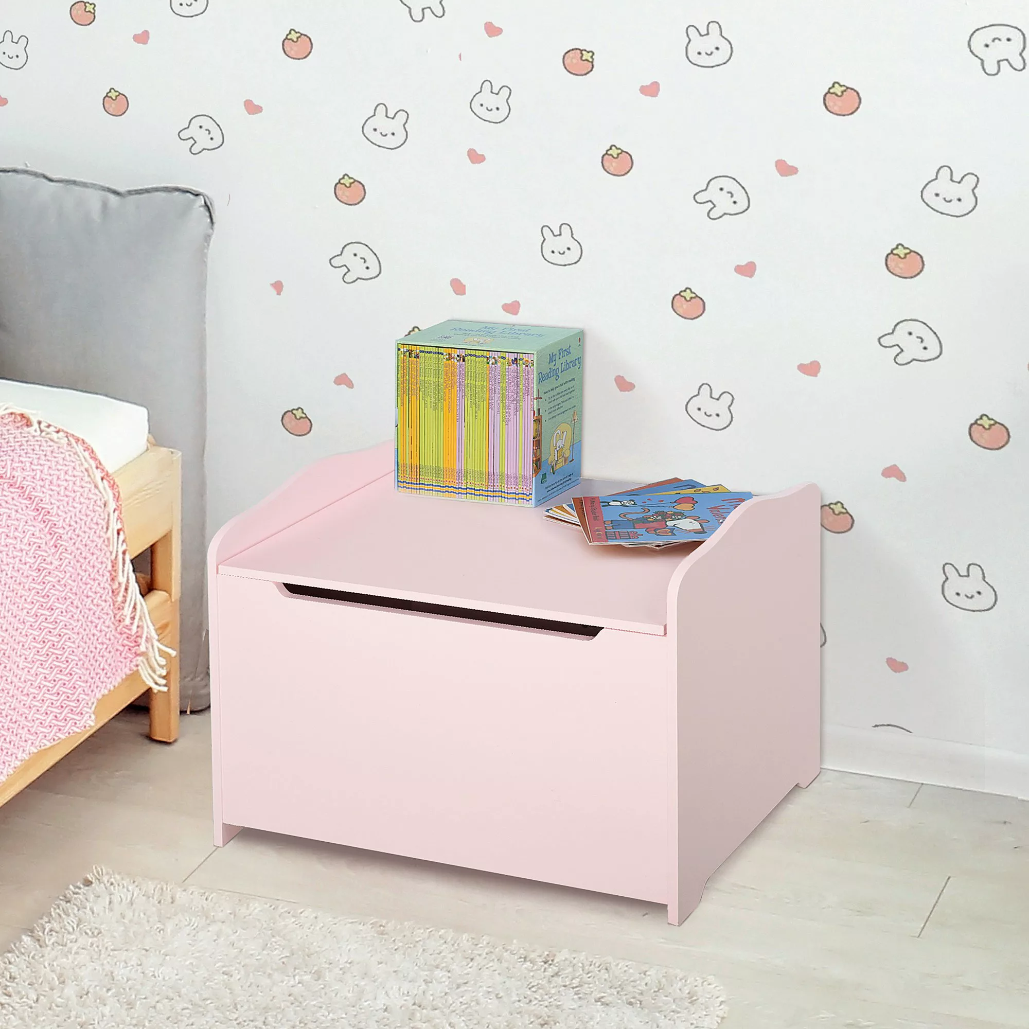 HOMCOM Spielzeugtruhe Kindersitzbank mit Stauraum 2-in-1 Truhenbank Spielze günstig online kaufen