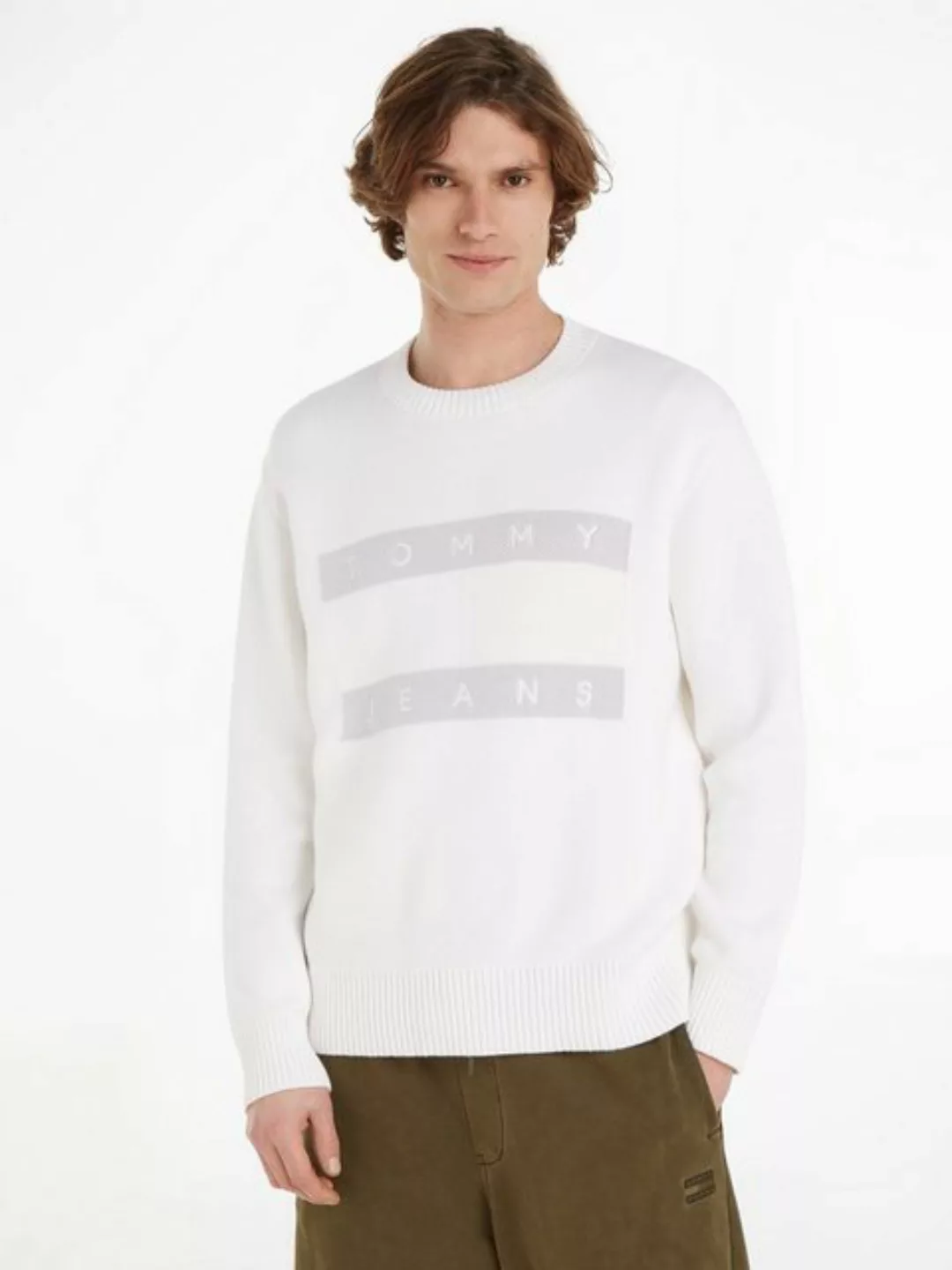 Tommy Jeans Rundhalspullover TJM RLX TONAL FLAG SWEATER günstig online kaufen