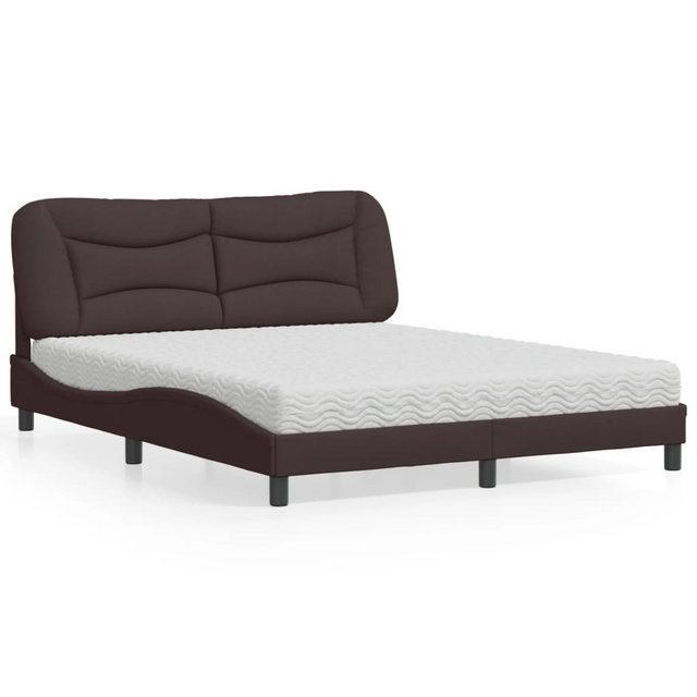vidaXL Bett Bett mit Matratze Dunkelbraun 160x200 cm Stoff günstig online kaufen