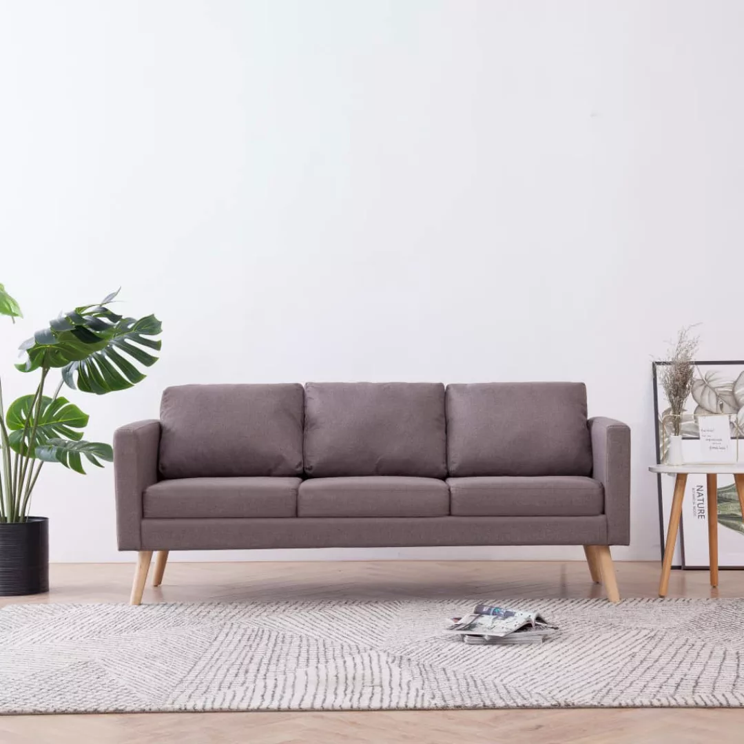 vidaXL Sofa 3-Sitzer-Sofa Stoff Taupe Couch günstig online kaufen