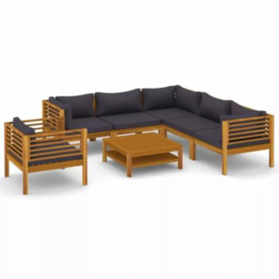 7-tlg. Garten-lounge-set Mit Auflage Massivholz Akazie günstig online kaufen