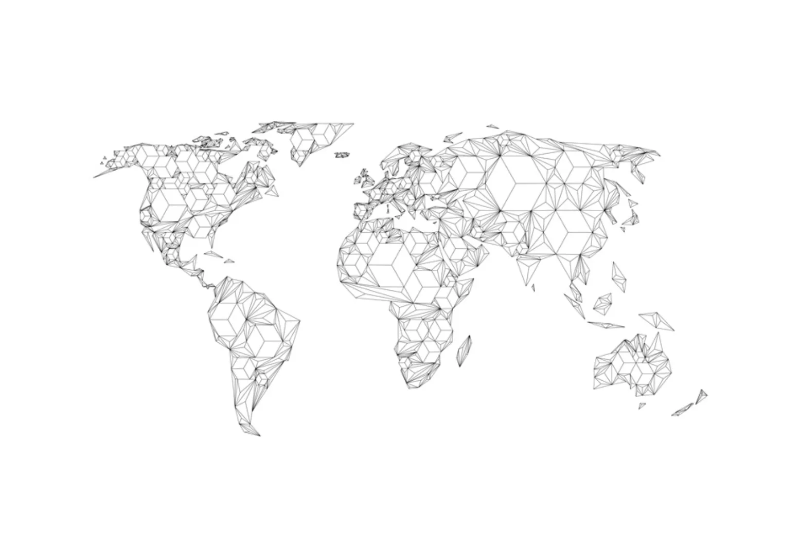 Xxl Tapete - Map Of The World - White Solids günstig online kaufen