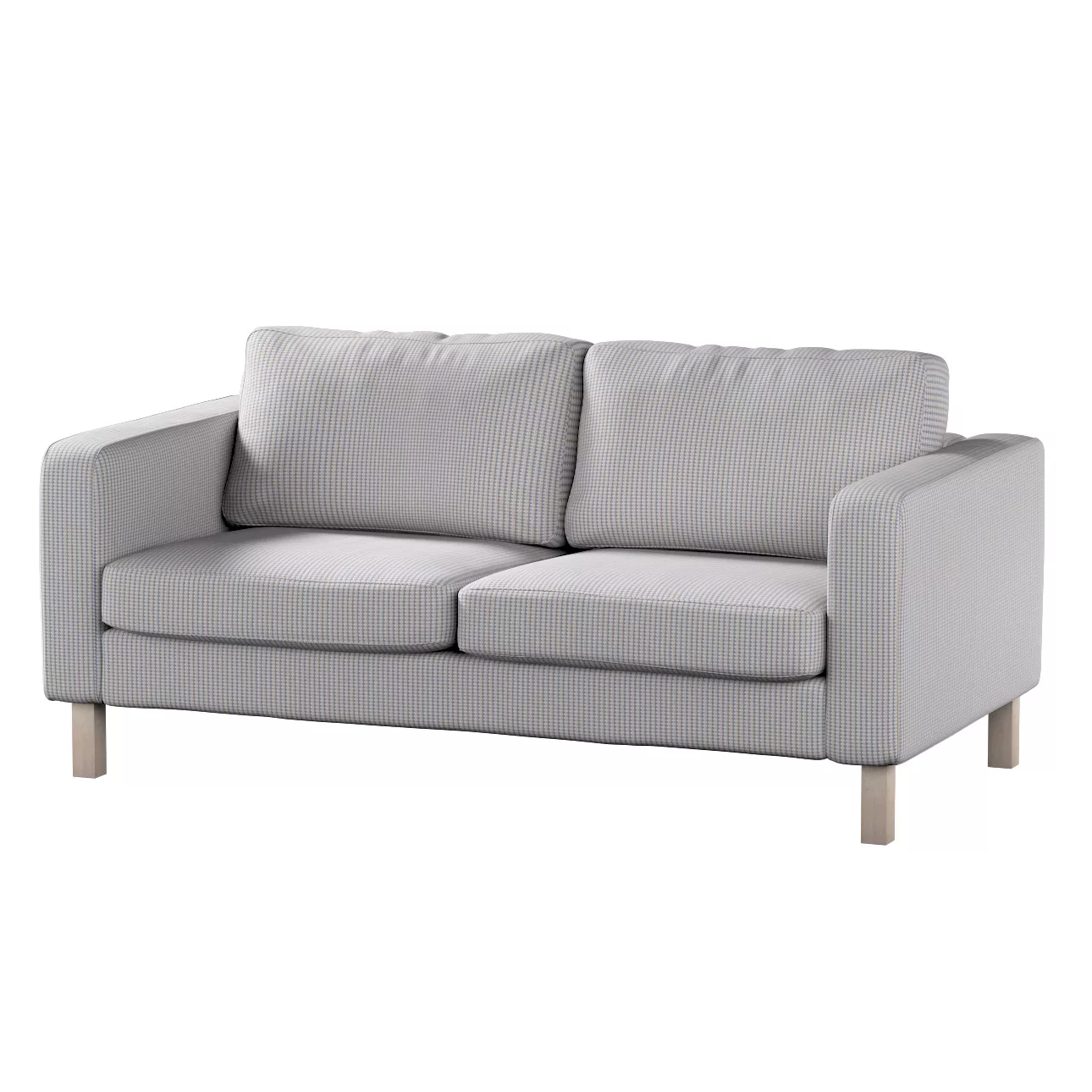 Bezug für Karlstad 2-Sitzer Sofa nicht ausklappbar, beige-blau, Sofahusse, günstig online kaufen