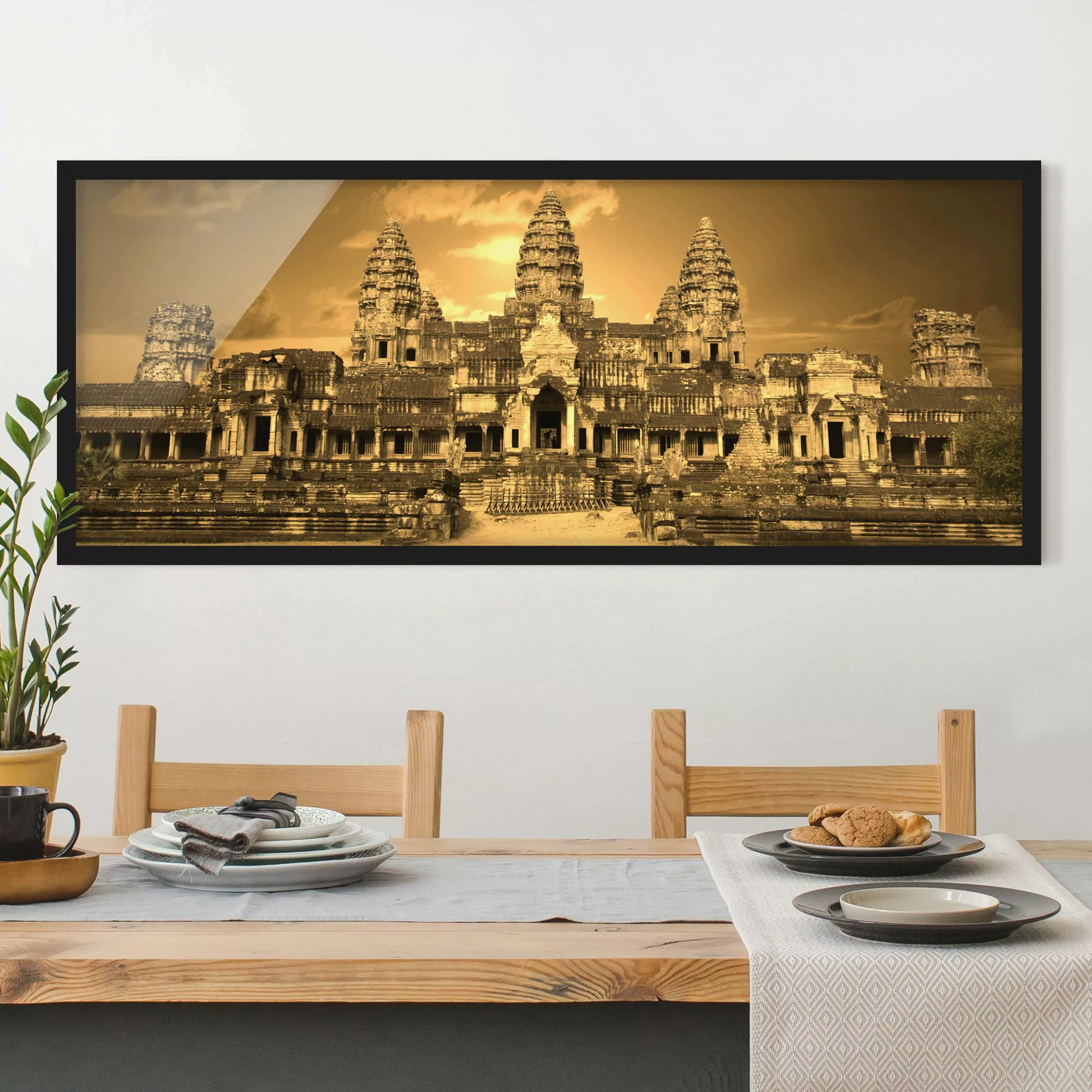 Bild mit Rahmen Architektur & Skyline - Panorama Tempel günstig online kaufen