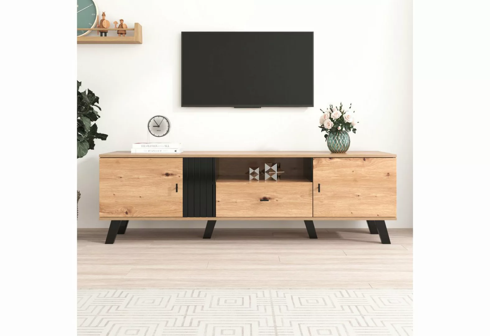 IDEASY TV-Schrank TV-Schrank, Schließfach,holzfarben, 170*40*50 cm, 6 Tisch günstig online kaufen