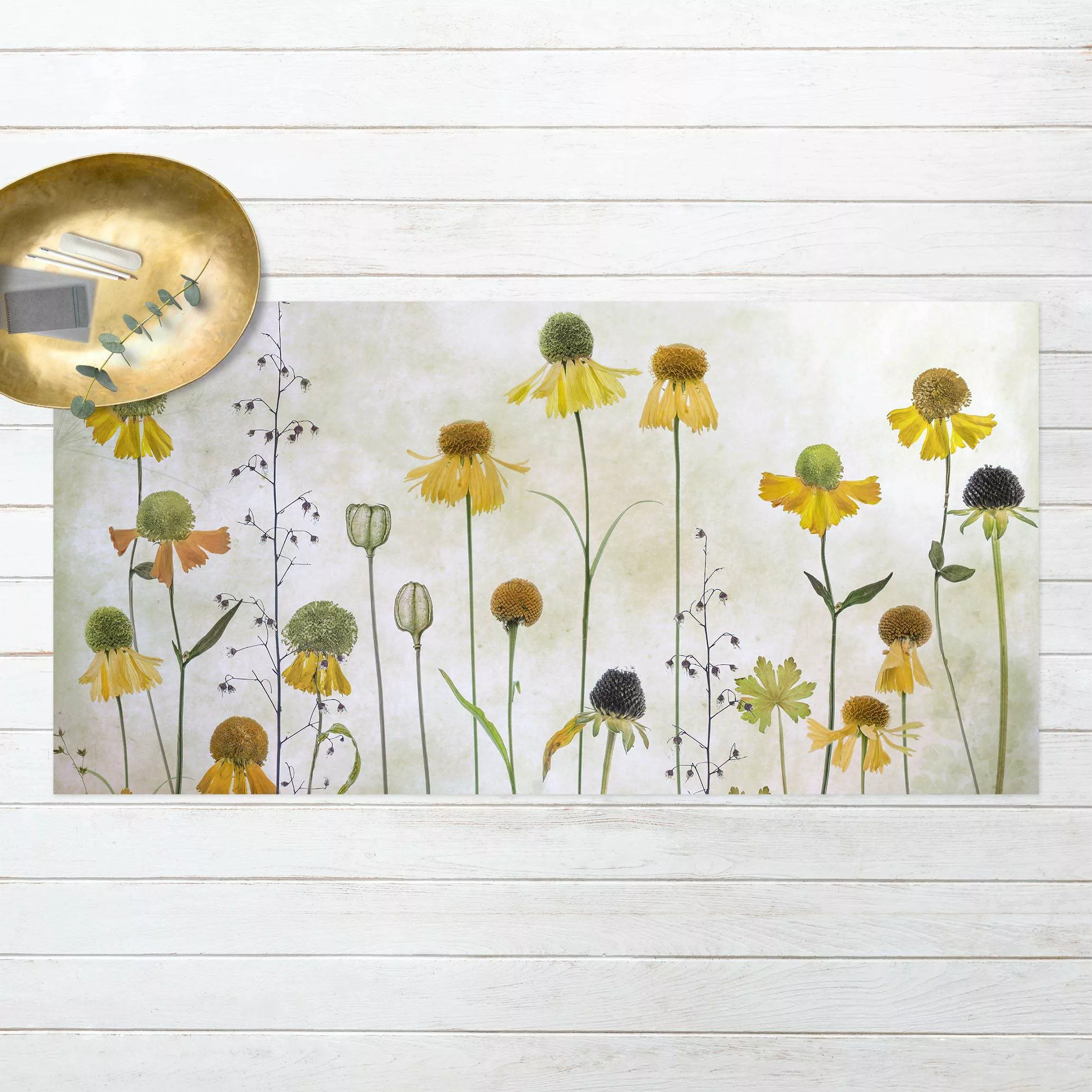 Vinyl-Teppich Zarte Helenium Blüten günstig online kaufen
