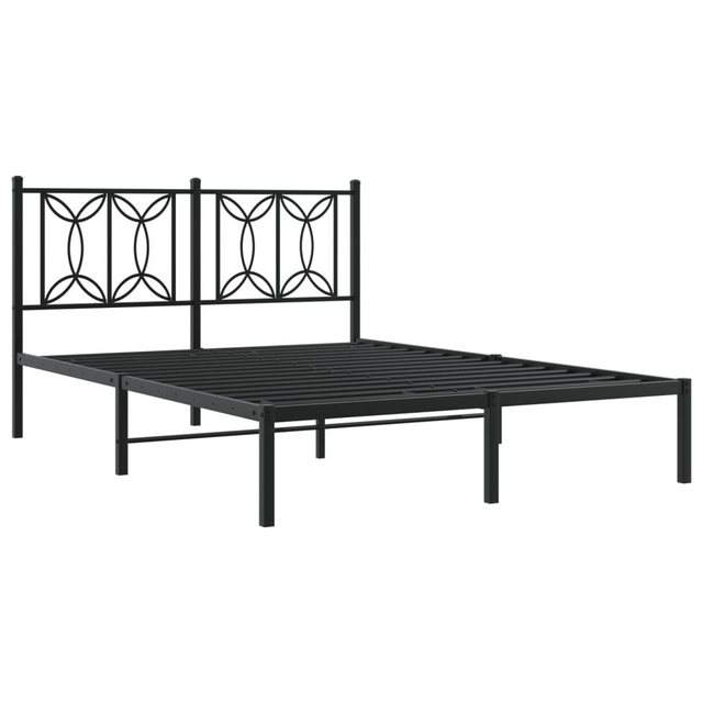 vidaXL Bett Bettgestell mit Kopfteil Metall Schwarz 140x190 cm günstig online kaufen