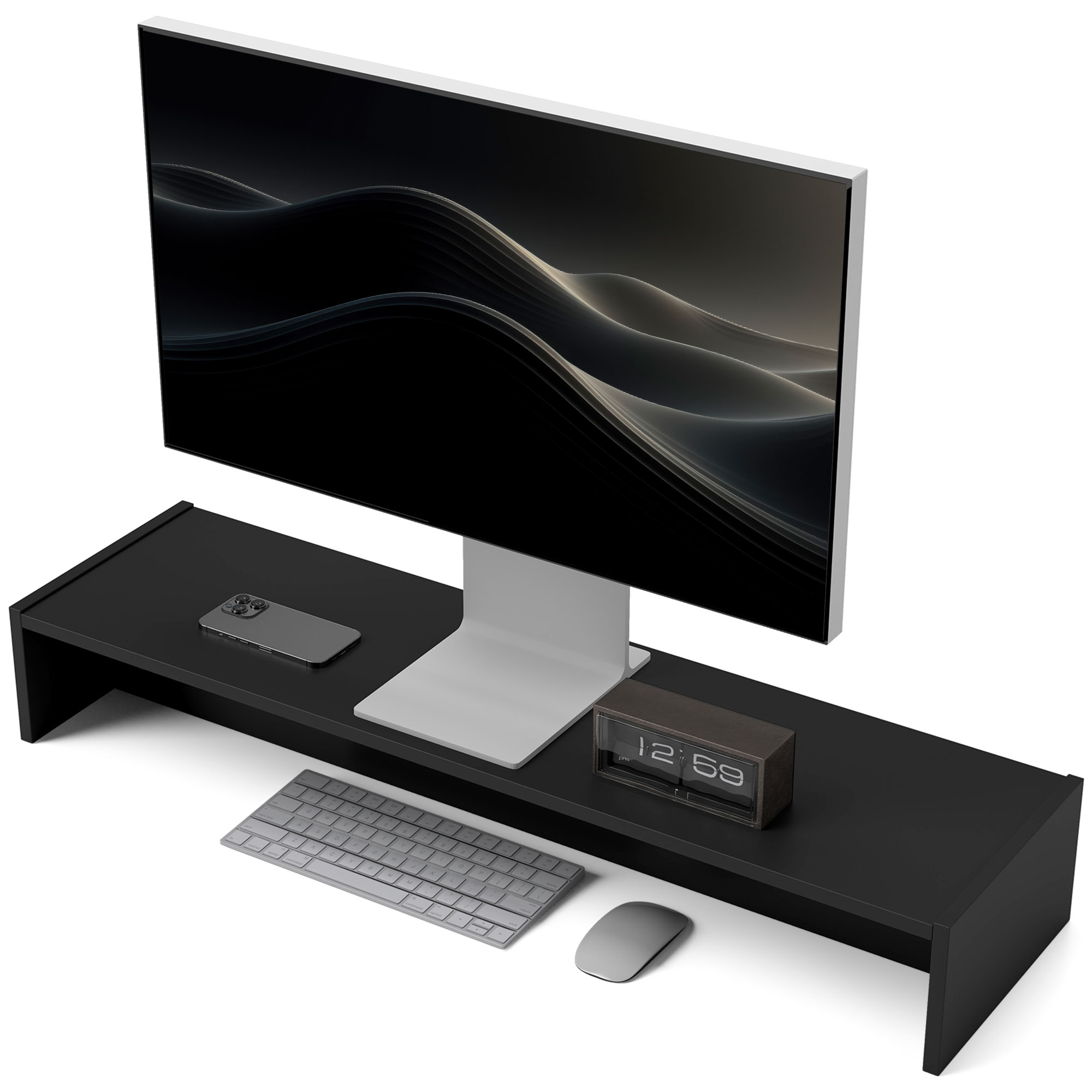 HOMCOM Monitorständer PC mit 2 Aufbewahrungsfächern, Schreibtischmonitorhal günstig online kaufen