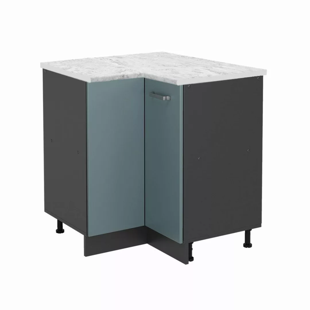 Vicco Eckunterschrank R-Line, Blau-Grau/Anthrazit, 75.6 cm günstig online kaufen